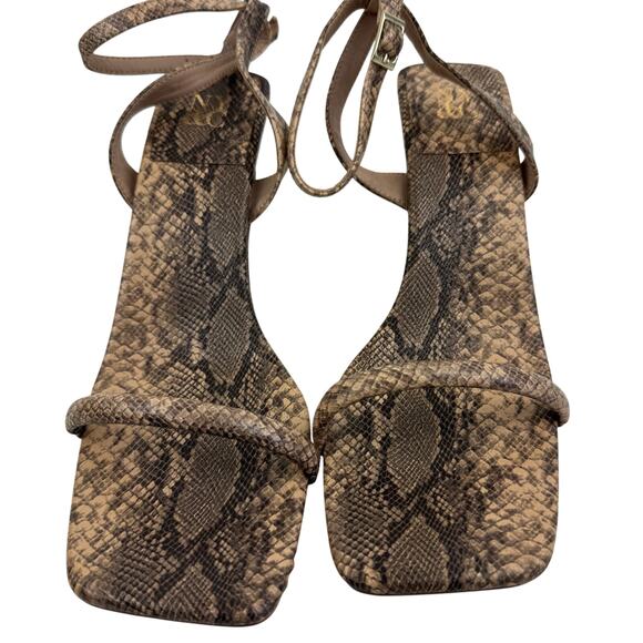 NEW YORK & CO ASHLYN SNAKE PRINT SQUARE TOE HEELS IN NATURAL NWOB SIZE 11 - Picture 2 of 14